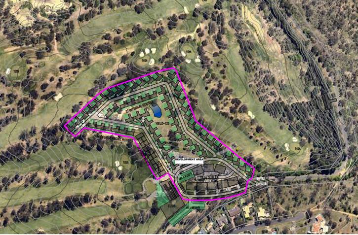 Proposed plan for housing development on Federal Golf Course, Red Hill